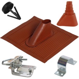 Ensemble Tuile Malléable Alu 60 mm Rouge Brique