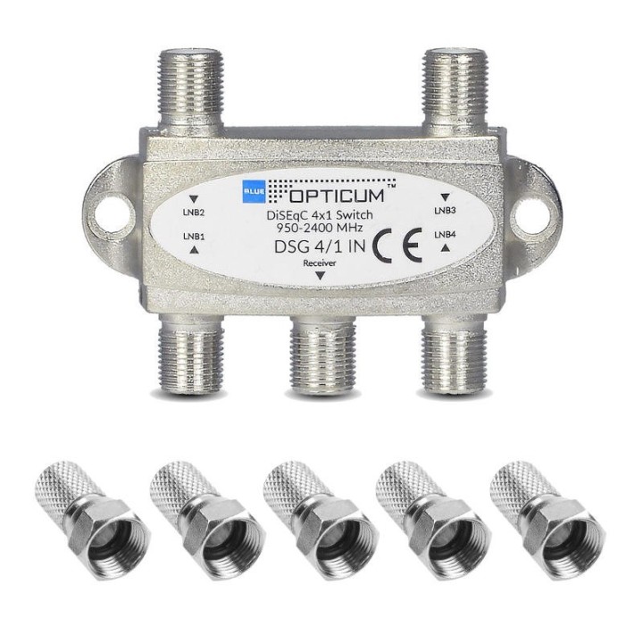 Opticum DSG 4/1 IN Commutateur DiSEqC 4/1 + 5 Fiches F