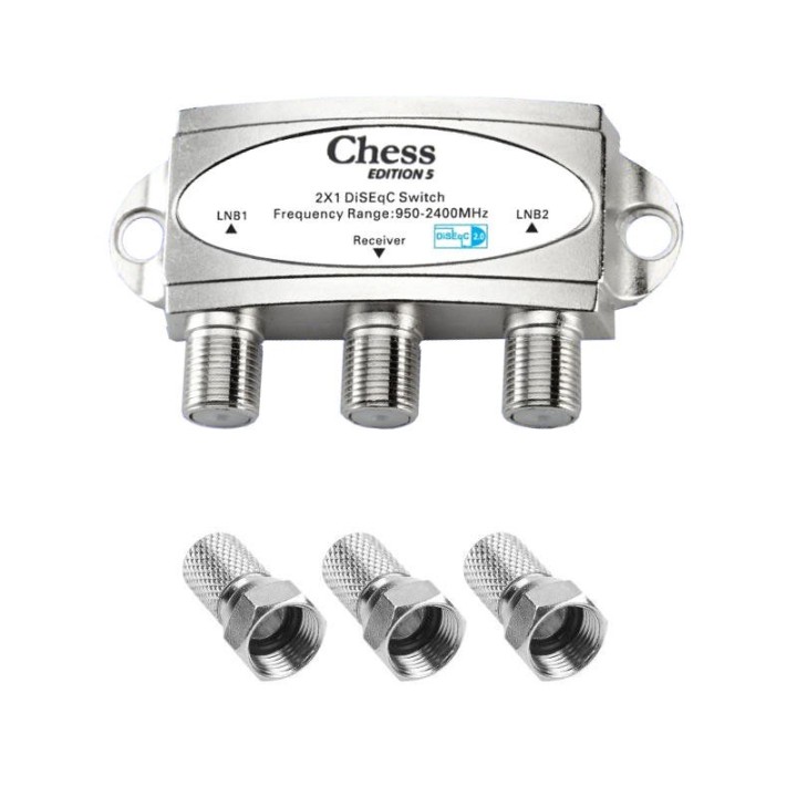Chess Commutateur DiSEqC 2/1 + 3 Fiches F