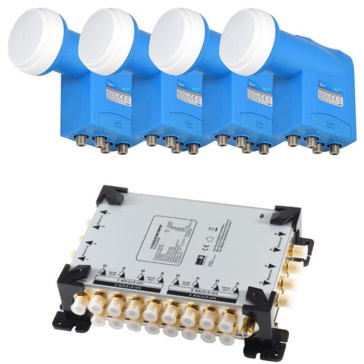 Chess Multiswitch 17/8 NT + 4 Globo PRO4R LNB Quattro
