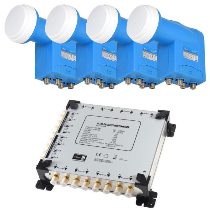 Chess Multiswitch 17/16 NT + 4 Globo PRO4R LNB Quattro