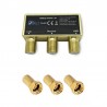 Arli Commutateur DiSEqC 2/1 + 3 Fiches F Or