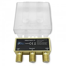Arli Commutateur DiSEqC 2/1 + 3 Fiches F Or