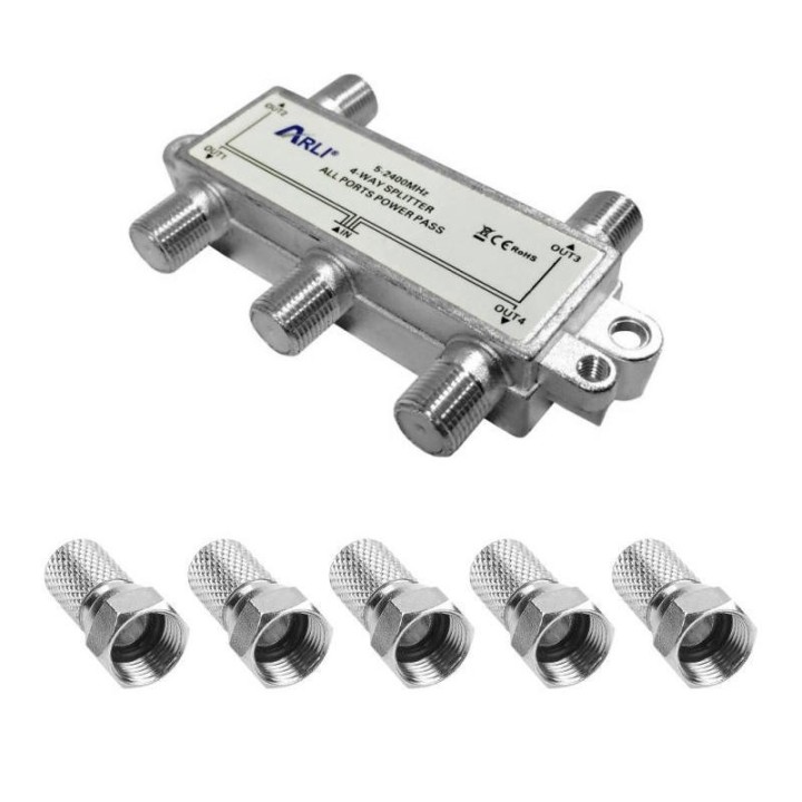 Arli Répartiteur ULB 4 Voies + 5 Fiches F