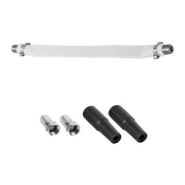 Câble Passe-Fenêtre Blanc + 2 Fiches F & Manchons