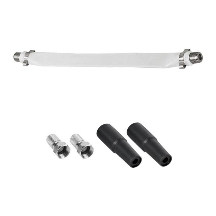 Câble Passe-Fenêtre Blanc + 2 Fiches F & Manchons