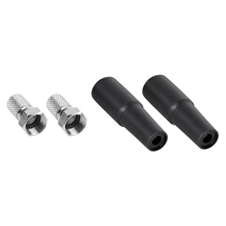 Câble Passe-Fenêtre Blanc + 2 Fiches F & Manchons