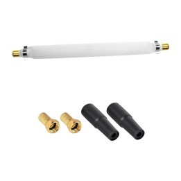 Câble Passe-Fenêtre Blanc Or + 2 Fiches F & Manchons