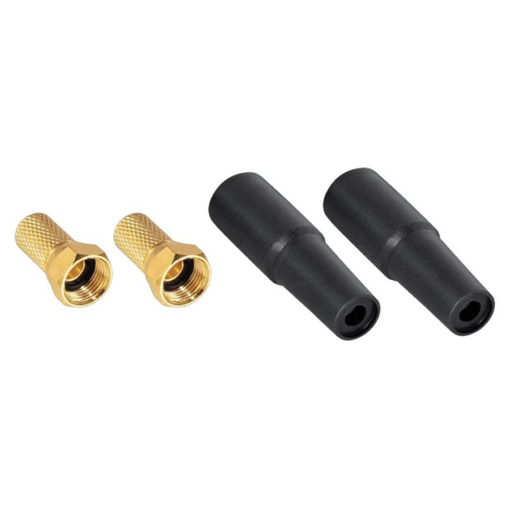 Câble Passe-Fenêtre Blanc Or + 2 Fiches F & Manchons