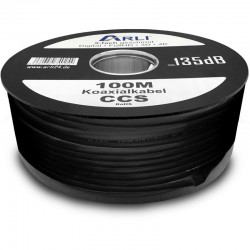 100 m Câble Coaxial 135 dB Noir