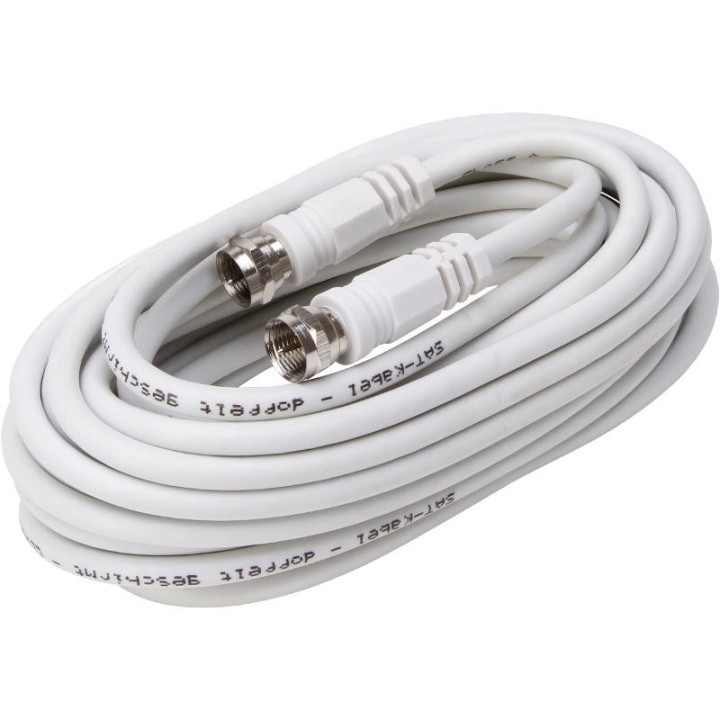 5 m Cordon SAT Câble Coaxial 2X Fiches F Mâles