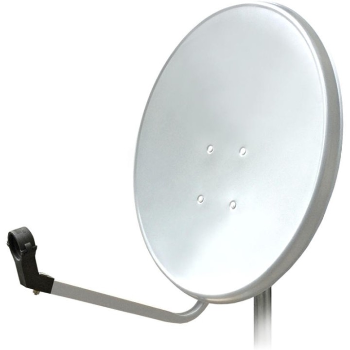Parabole Acier 60 cm Gris Clair & Tête LNB Single