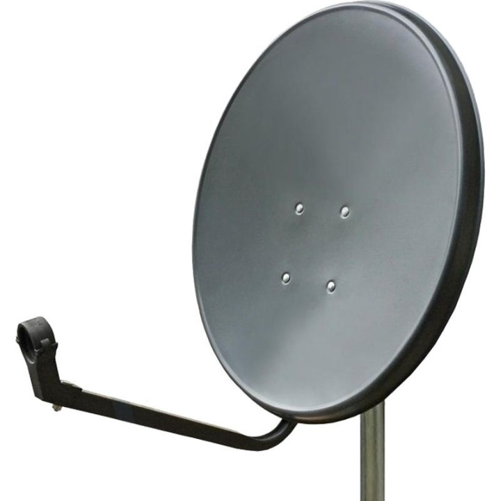 Parabole Acier 60 cm Anthracite & Tête LNB Single