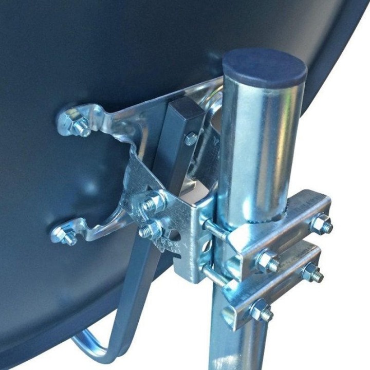 Parabole Acier 60 cm Anthracite & Tête LNB Single