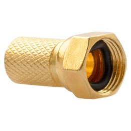 10 Fiches F à Visser Or 7 mm avec écrou large et joint torique