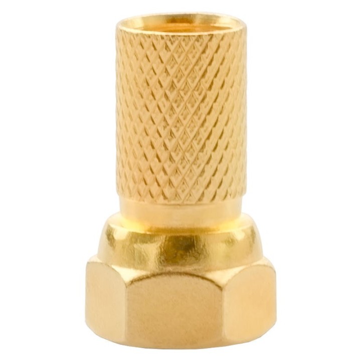 10 Fiches F à Visser Or 7 mm avec écrou large et joint torique