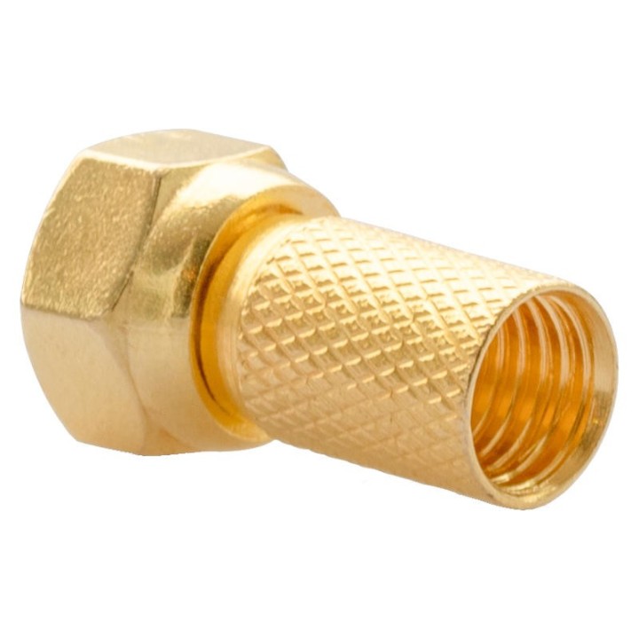 50 Fiches F à Visser Or 7 mm avec écrou large et joint torique