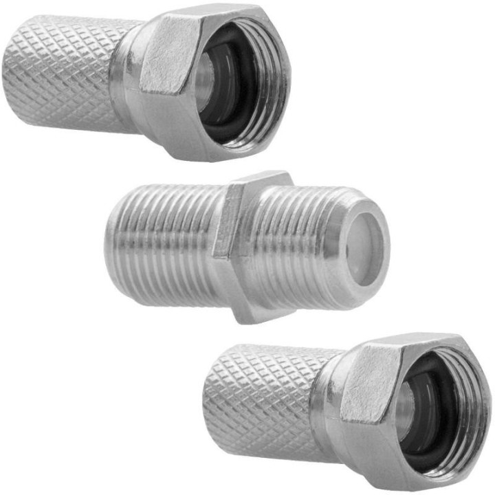 16 Fiches F à Visser & 8 Raccords Droits F-femelle / F-femelle
