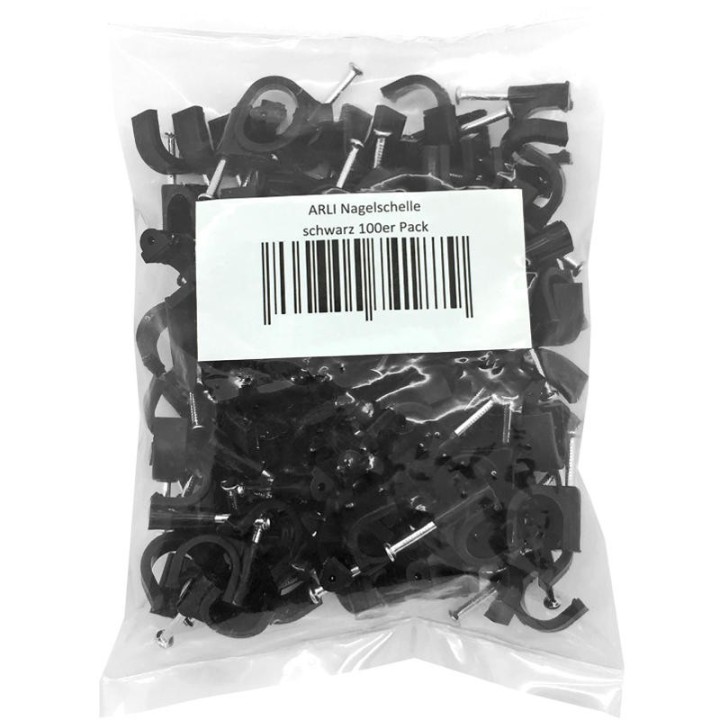 100 Pontets Plastiques Noir 7 mm
