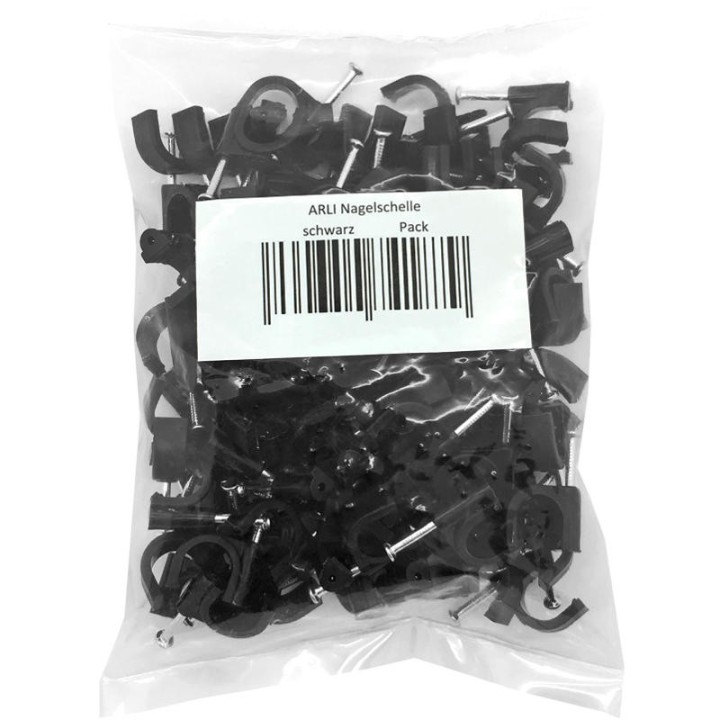 100 Pontets Plastiques Noir 12 mm