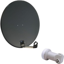 Triax TDS 64A Parabole Acier 65 cm Anthracite + LNB Single