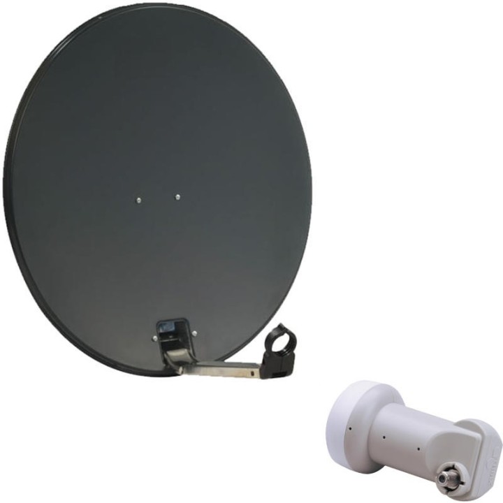 Triax TDS 64A Parabole Acier 65 cm Anthracite + LNB Single